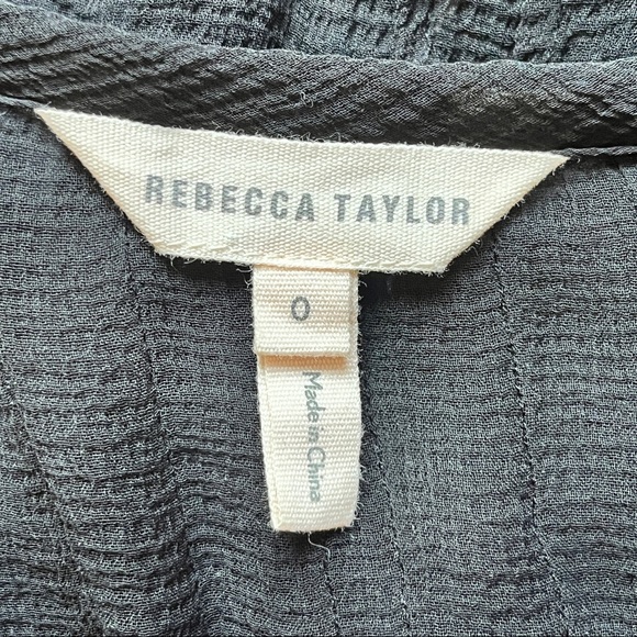 Rebecca Taylor Long Sleeve Silk and Lace Top Long Sleeve Sheer Victorian Sz 0 - Picture 4 of 16